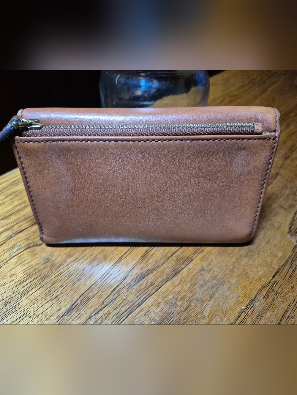 Fossil Women's Tan Leather Wallet Clutch - Picture 2 of 5